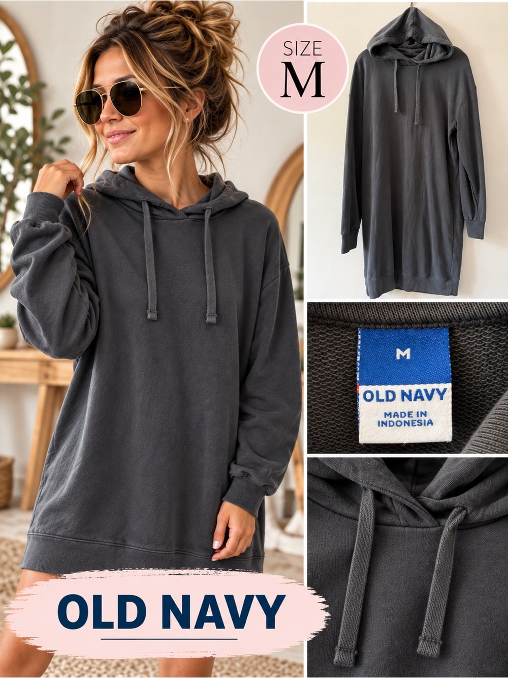 Old Navy Charcoal Gray Hoodie Dress